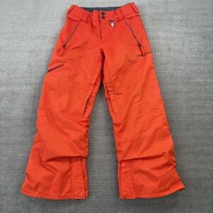 Volcom Snow Pants Womens Small Neon Orange Wide Leg Vented Adjustable Waist
